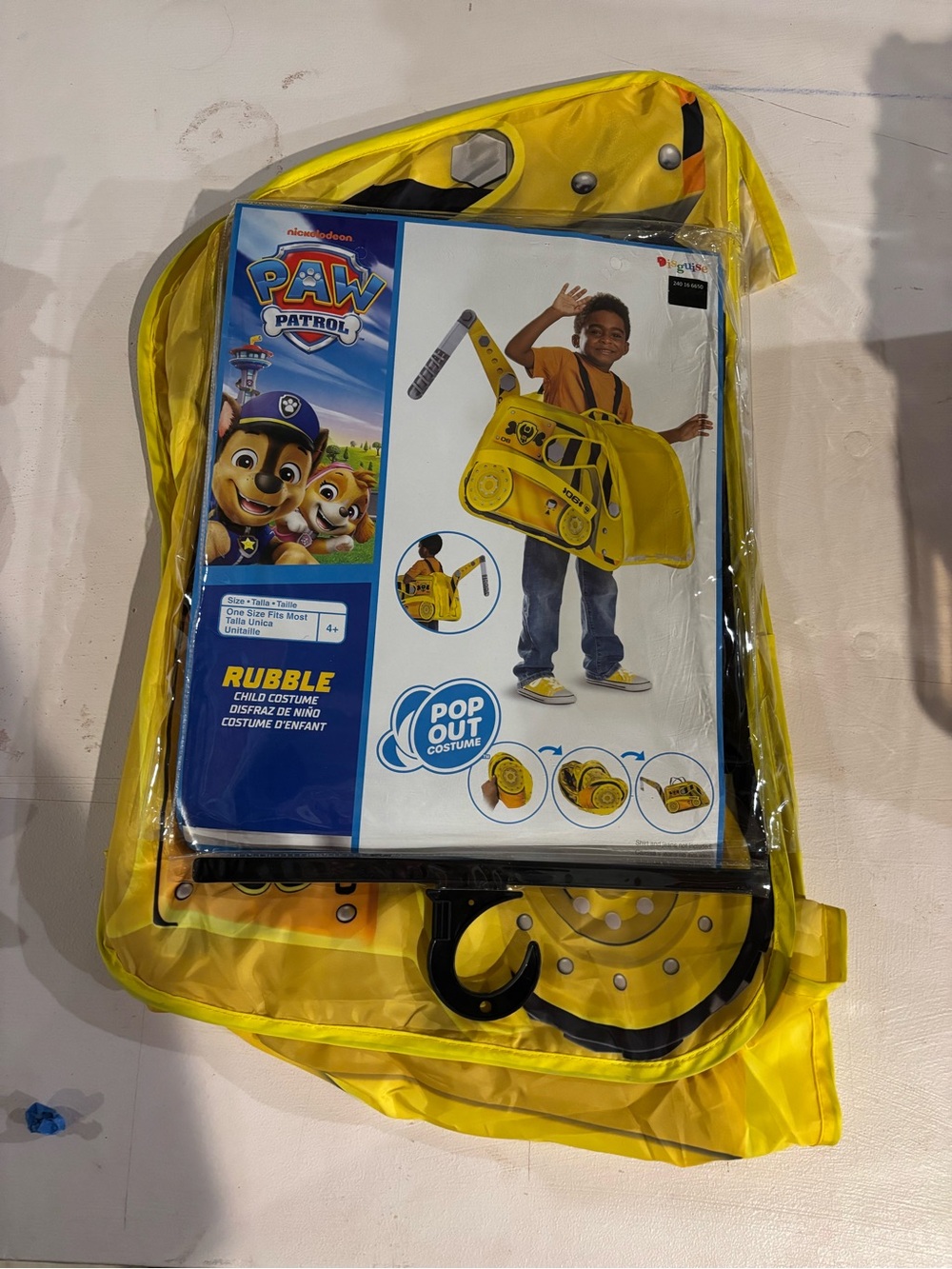 Paw Patrol Rubble Pop-Out Costume - Yellow